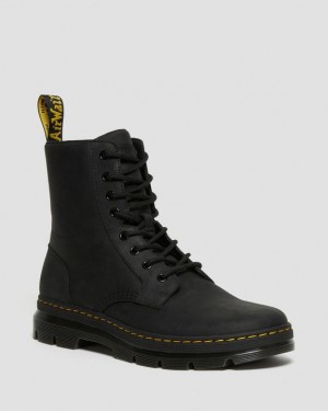Black Men's Dr Martens Combs Leather Casual Boots | Malaysia_Dr78039