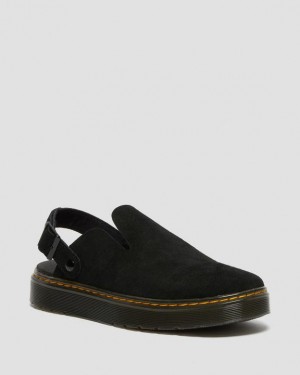 Black Women's Dr Martens Carlson Suede Casual Slingback Sandals | Malaysia_Dr21558